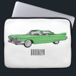 Classic car 1959 cartoon illustration laptop sleeve<br><div class="desc">Classic car 1959 cartoon illustration</div>