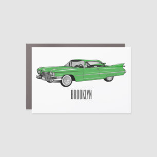 Classic car 1959 cartoon illustration magnet
