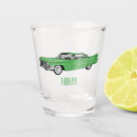 Classic car 1959 cartoon illustration shot glass