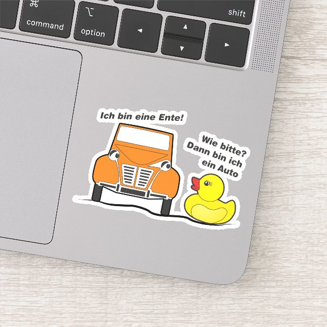 Classic Car 2cv I am a duck humor Sticker (Detail)