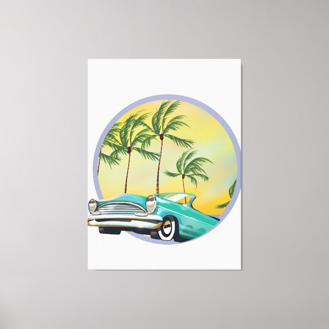 Classic Car at dusk Canvas Print (Front)