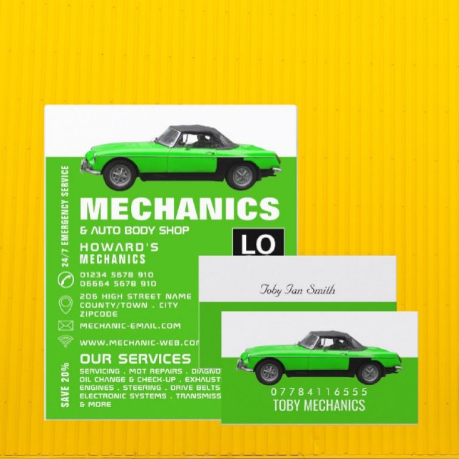 Classic Car, Auto Mechanic & Repairs Advertising Flyer (Creator Uploaded)