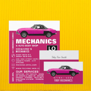 Classic Car, Auto Mechanic & Repairs Advertising Flyer