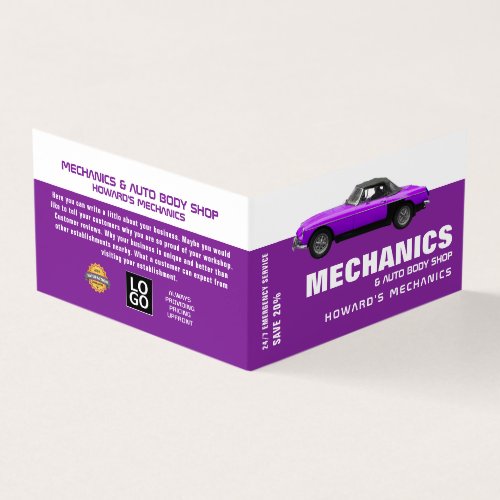 Classic Car Auto Mechanic  Repairs Detailed Business Card