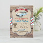 Classic car baby shower invitation. Vintage style Invitation (Standing Front)