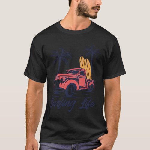 classic car _ beach life _ surfing life _ hawaii _ T_Shirt