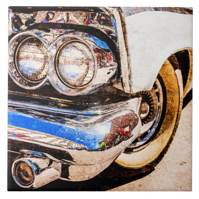 Classic Car Beauty Ceramic Tile (Front)