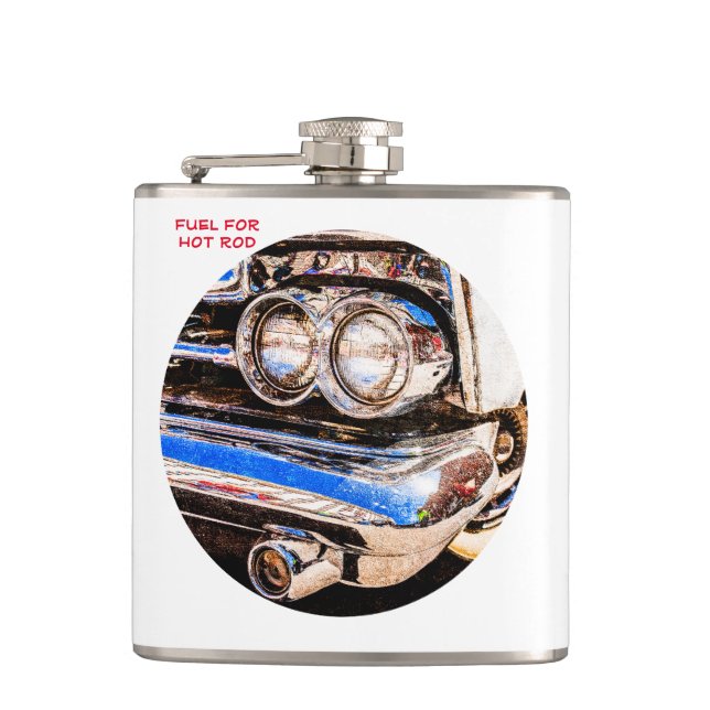 Classic Car Beauty Hip Flask (Front)