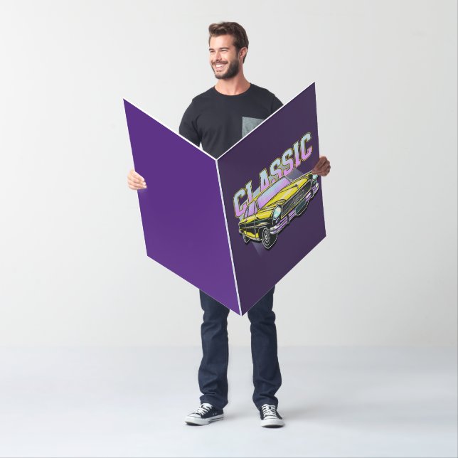 CLASSIC CAR BIRTHDAY BIG HUGE OVERSIZED Card (In Situ)