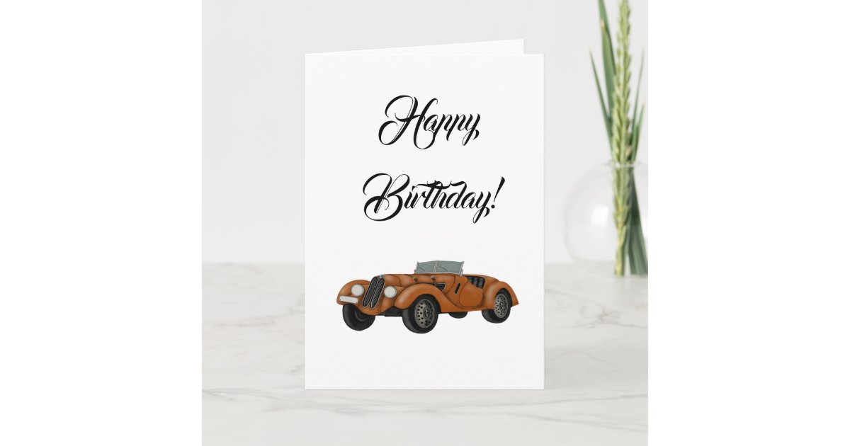 Classic Car Birthday Card | Zazzle