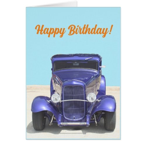 Classic car birthday card for guys car lovers