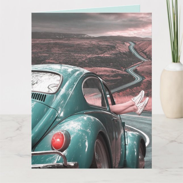 CLASSIC CAR BIRTHDAY Greeting Card (Front)