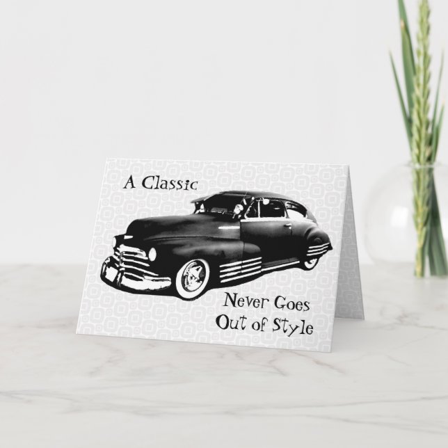 Classic Car Birthday V2 Card (Front)