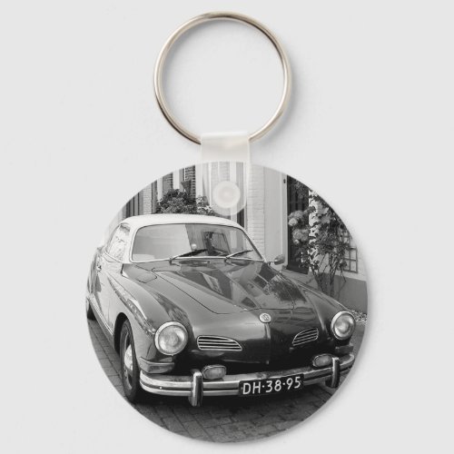 Classic Car Black and White Keychain