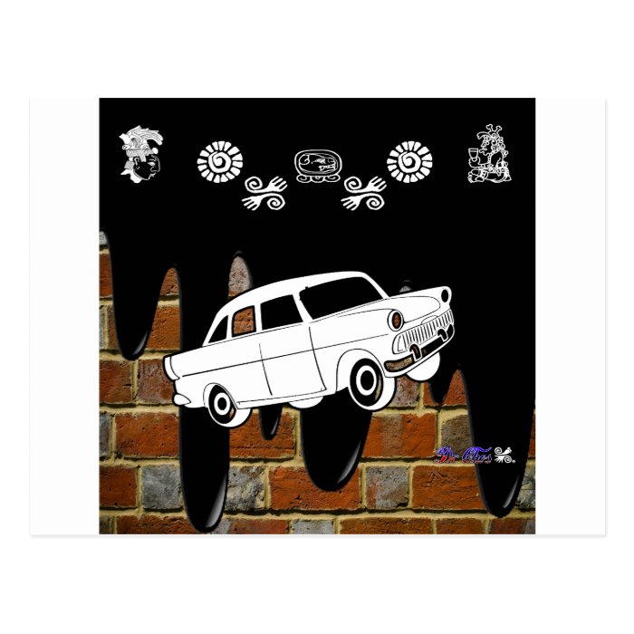 CLASSIC CAR BRICK  BACKGROUND PRODUCTS POSTCARD