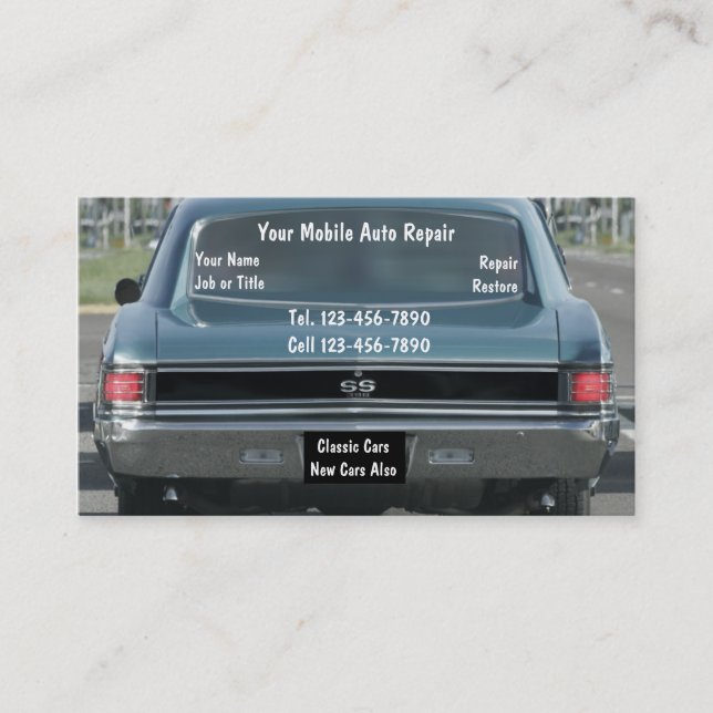 Classic Car Business Cards (Front)