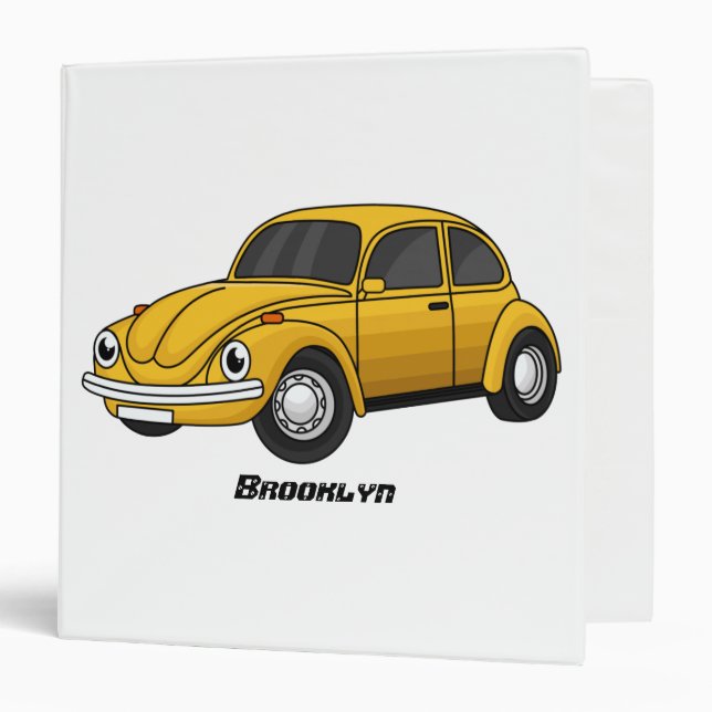 Classic car cartoon 3 ring binder (Front/Inside)