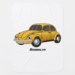 Classic car cartoon baby blanket