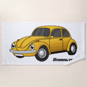 Classic car cartoon beach towel