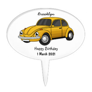 Classic car cartoon cake topper