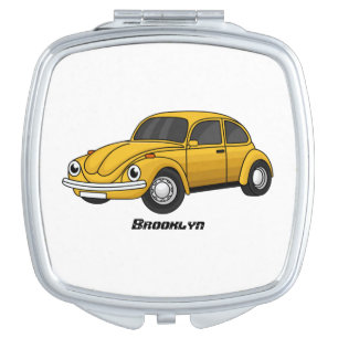 Classic car cartoon compact mirror