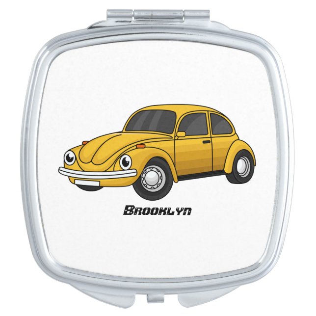 Classic car cartoon compact mirror (Front)