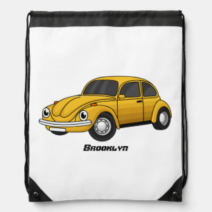 Classic car cartoon drawstring bag
