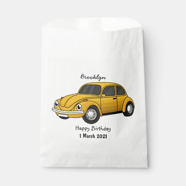 Classic car cartoon favor bag (Front)