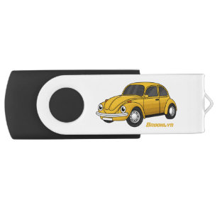 Classic car cartoon flash drive