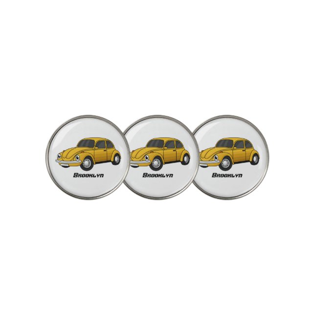 Classic car cartoon golf ball marker (3 Up)