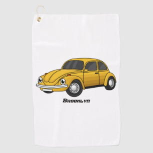 Classic car cartoon golf towel