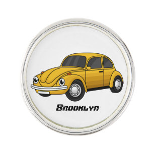 Classic car cartoon lapel pin