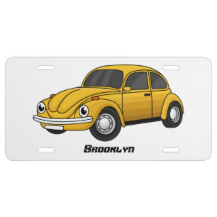 Classic car cartoon license plate