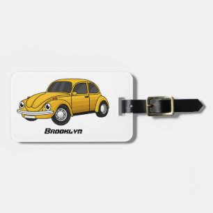 Classic car cartoon luggage tag