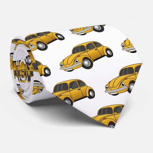 Classic car cartoon neck tie (Rolled)