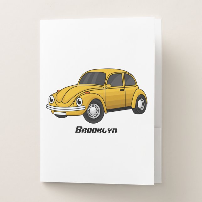 Classic car cartoon pocket folder (Front)