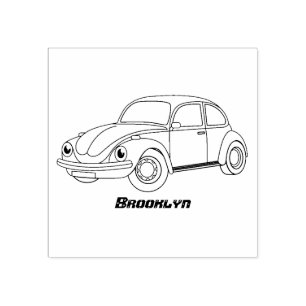 Classic car cartoon rubber stamp