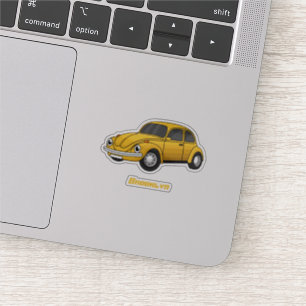Classic car cartoon sticker