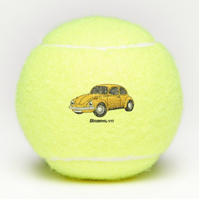 Classic car cartoon tennis balls (Front)