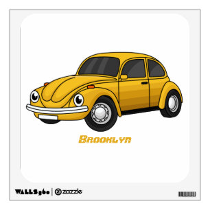 Classic car cartoon wall decal