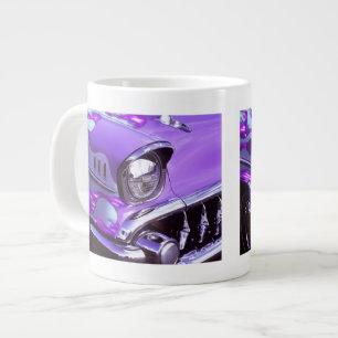 Classic car: Chevrolet with flaming hood Large Coffee Mug