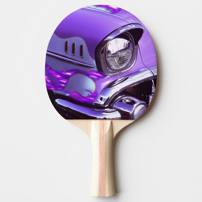 Classic car: Chevrolet with flaming hood Ping-Pong Paddle (Front)