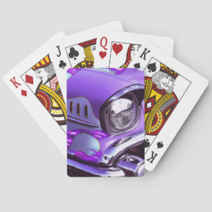 Classic car: Chevrolet with flaming hood Poker Cards