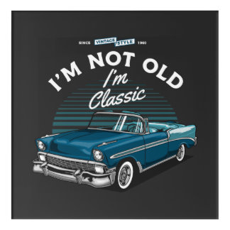 CLASSIC CAR CHEVY BEL AIR CONVERTIBLE 1956 ACRYLIC PRINT
