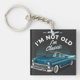 CLASSIC CAR CHEVY BEL AIR CONVERTIBLE 1956 KEYCHAIN