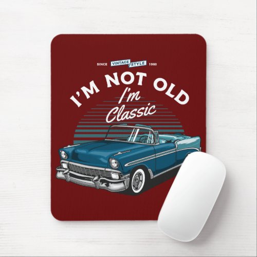 CLASSIC CAR CHEVY BEL AIR CONVERTIBLE 1956 MOUSE PAD