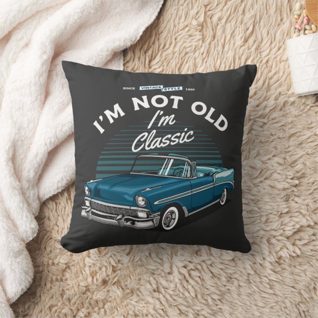 CLASSIC CAR CHEVY BEL AIR CONVERTIBLE 1956 THROW PILLOW (Blanket)