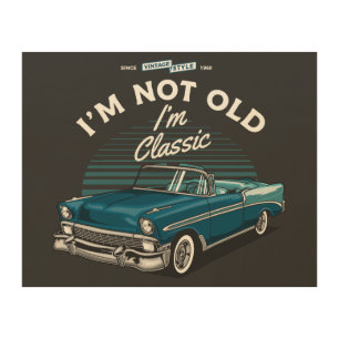 CLASSIC CAR CHEVY BEL AIR CONVERTIBLE 1956 WOOD WALL ART
