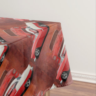 Classic Car Chevy Bel Air Red White Vintage Dodge Tablecloth