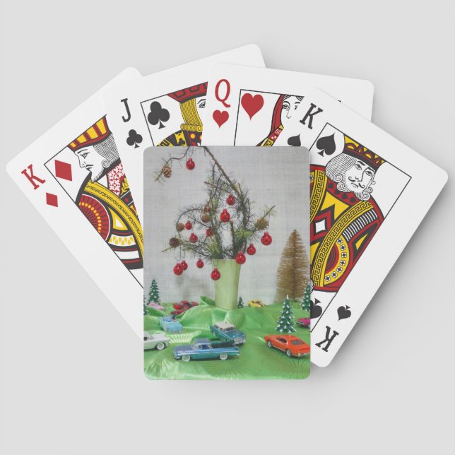 Classic Car Christmas Poker Cards (Back)